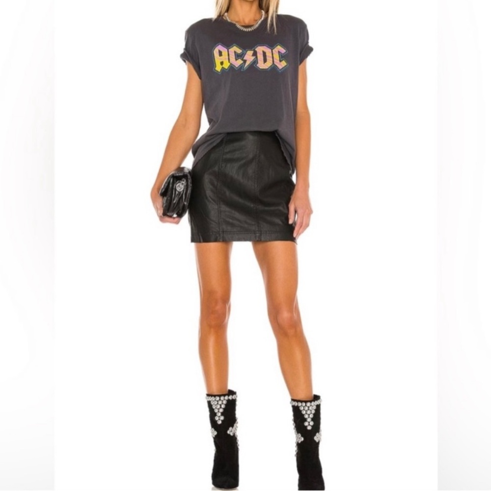 Free people leather mini skirt size 0